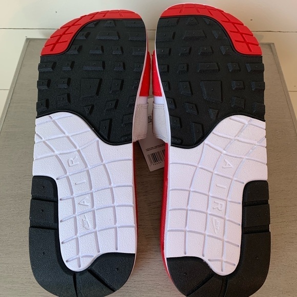 Nike Air Max 1 Slide Slippers White/University Red Mens Size 8 DH0295-103 New - Picture 9 of 9